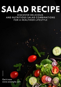 Salad recipe poster template