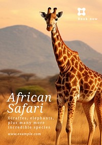 African safari poster template