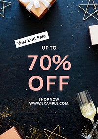 Year end sale poster template