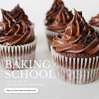 Baking school Instagram post template, editable social media design