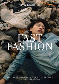 Fast fashion poster template and design