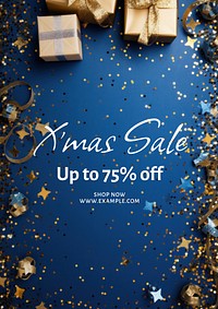 Xmas sale poster template