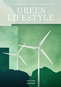 Green lifestyle poster template
