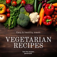 Vegetarian recipes Instagram post template