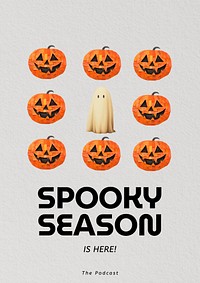 Spooky season podcast poster template