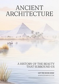 Ancient architecture poster template