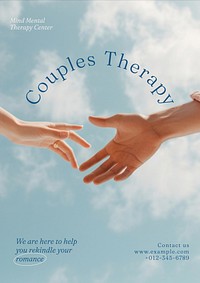 Couple therapy editable poster template