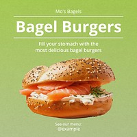 Bagel burgers Instagram post template