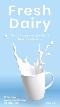 Fresh dairy Instagram story template