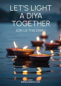 Diwali poster template and design