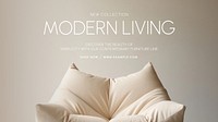 Modern living blog banner template