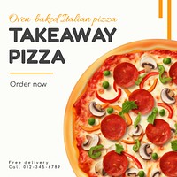 Takeaway pizza Instagram post template