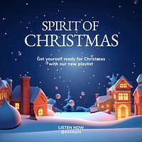 Christmas spirit music Instagram post template