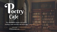 Poetry cafe blog banner template
