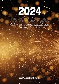 New year 2024 poster template