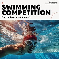 Swimming competition Facebook post template