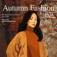 Autumn fashion Instagram post template