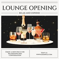 Lounge opening Instagram post template