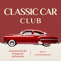 Car club Facebook post template