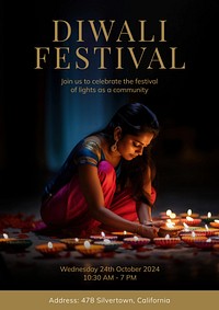 Diwali festival poster template