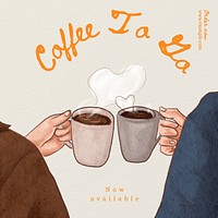 Coffee to go Instagram post template
