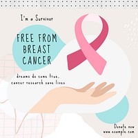 Breast cancer survivor Facebook post template