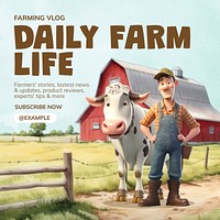 Farming vlog Facebook post template