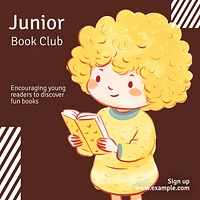 Junior book club Instagram post template