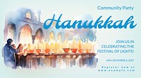Hanukkah community party blog banner template