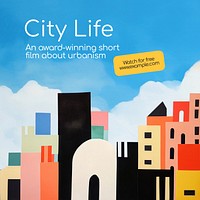 City life film Instagram post template