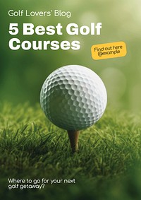 Golf courses poster template and design