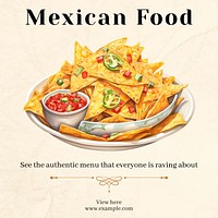 Mexican food Facebook post template