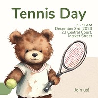 Tennis day Instagram post template