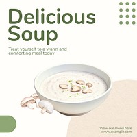 Delicious soup Facebook post template  