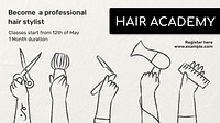 Hair academy blog banner template