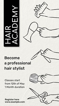 Hair academy Facebook story template