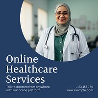 Online Healthcare Services post template social media design