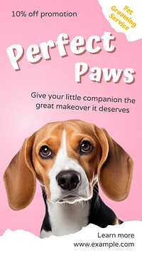 Pet grooming service Instagram story template