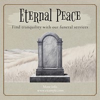 Eternal peace Facebook post template  