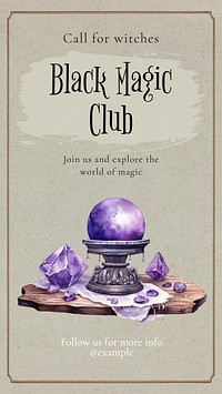 Black magic club Facebook story template
