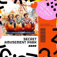 Amusement park Facebook post template