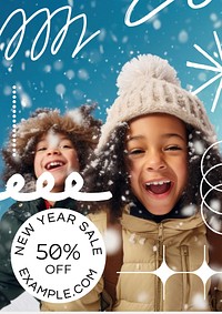 New year sale poster template