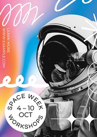 Space week poster template