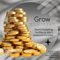 Grow your money Facebook post template