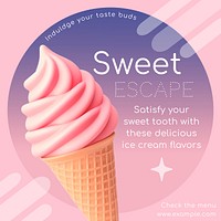Ice cream Facebook post template