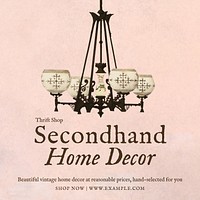 Secondhand decor shop Instagram post template