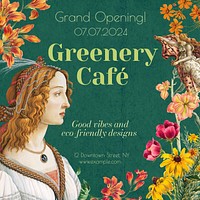 Cafe's grand opening Instagram post template