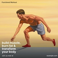 Functional workout Instagram post template
