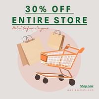 30% off entire store post template   