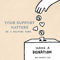 Support & donation Instagram post template